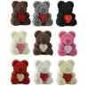 Infini rose fleur ours en peluche avec coeur 40 cm